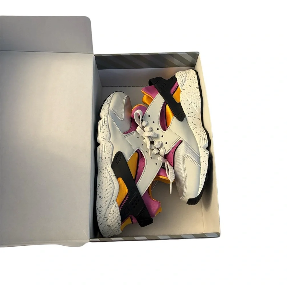Nike Men’s Air Huarache Sneakers in Light Bone/Lethal Pink